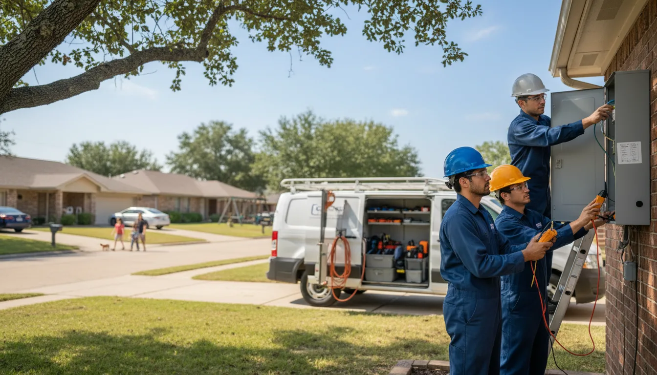 Certified electrician providing emergency electrical services in Tow, TX